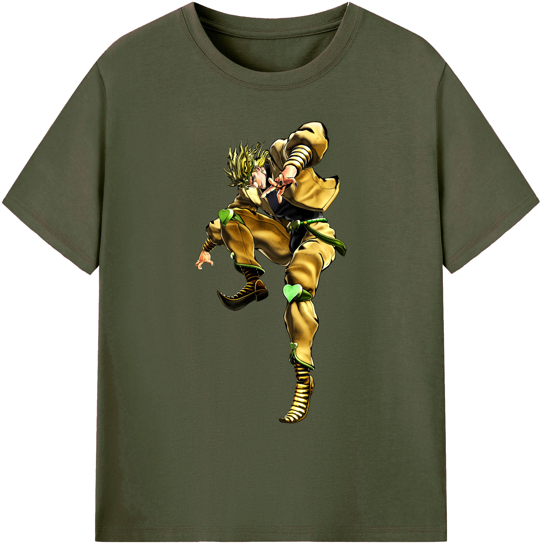 （画像用） ジョジョの奇妙な冒険 ディオ?ブランドー JoJo's Bizarre Adventure Dio Brando 綿100％ メンズ半袖Tシャツ｜肌触りやわらか＆通気性